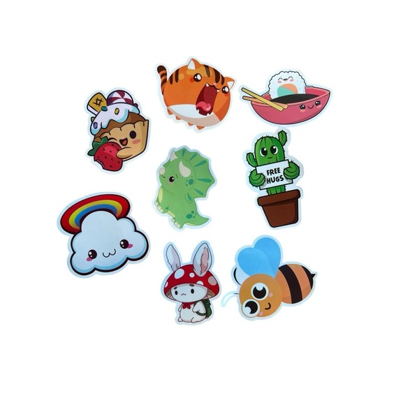 Other - Sticker Lot Of 8 New Animal Cartoon Cute Plant
